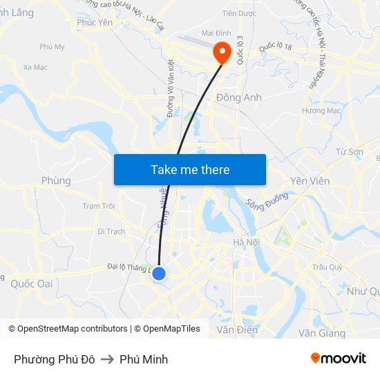 Phường Phú Đô to Phú Minh map