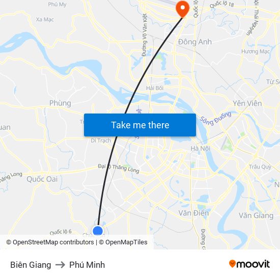 Biên Giang to Phú Minh map