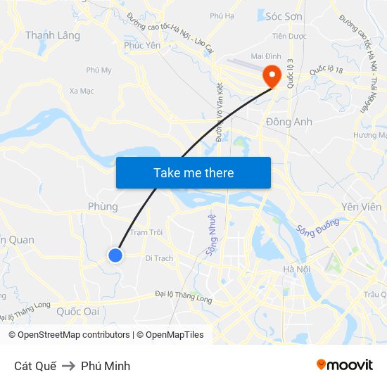 Cát Quế to Phú Minh map