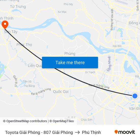 Toyota Giải Phóng - 807 Giải Phóng to Phú Thịnh map