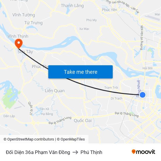 Chung Cư Greenstars- Phạm Văn Đồng to Phú Thịnh map