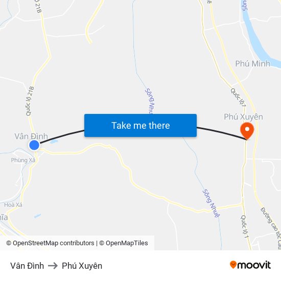 Vân Đình to Phú Xuyên map
