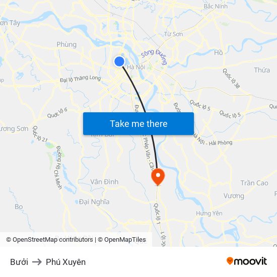 Bưởi to Phú Xuyên map