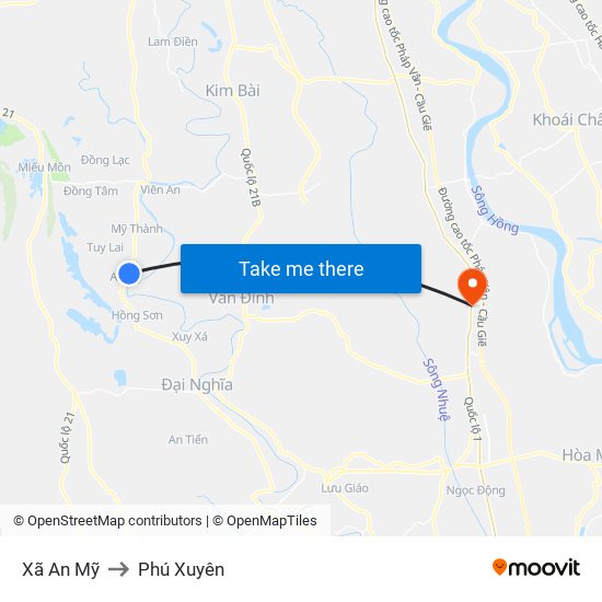 Xã An Mỹ to Phú Xuyên map