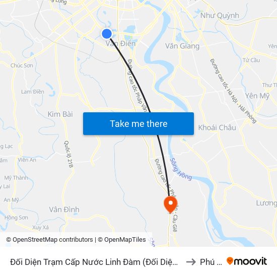Đối Diện Trạm Cấp Nước Linh Đàm (Đối Diện Chung Cư Hh1c) - Nguyễn Hữu Thọ to Phú Xuyên map