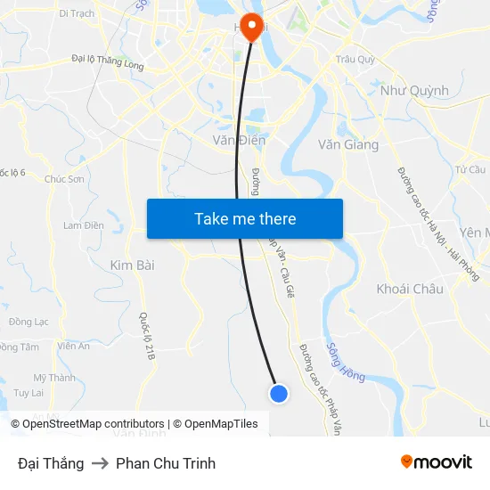 Đại Thắng to Phan Chu Trinh map