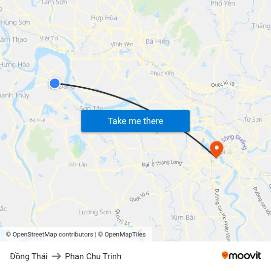 Đồng Thái to Phan Chu Trinh map