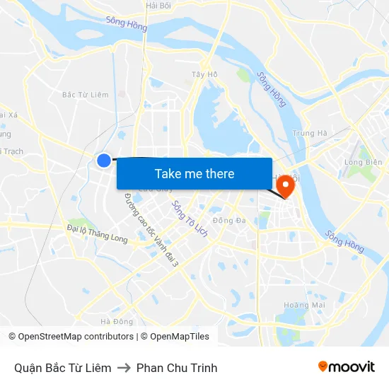 Quận Bắc Từ Liêm to Phan Chu Trinh map