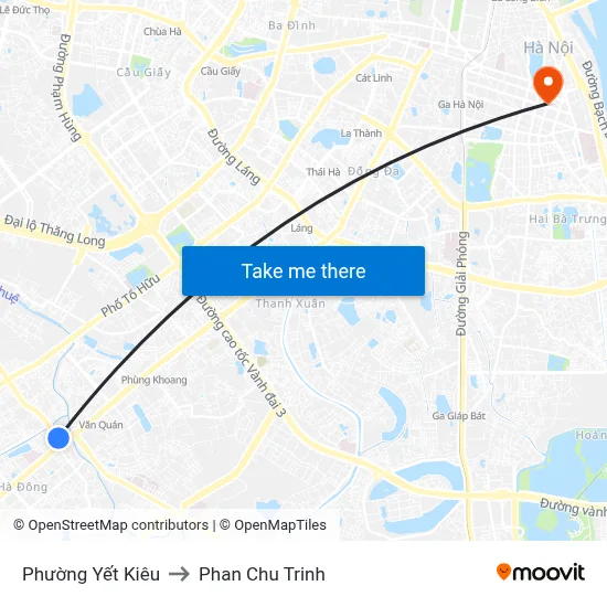 Phường Yết Kiêu to Phan Chu Trinh map
