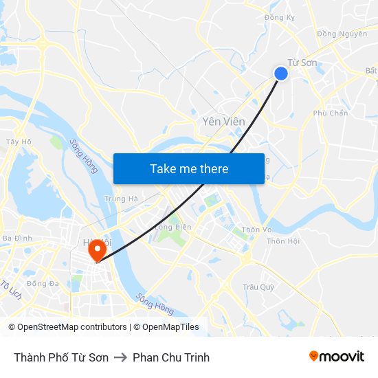 Thành Phố Từ Sơn to Phan Chu Trinh map