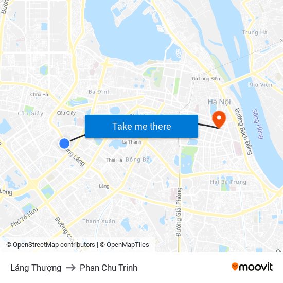 Láng Thượng to Phan Chu Trinh map