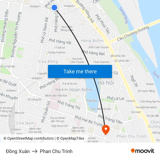 Đồng Xuân to Phan Chu Trinh map