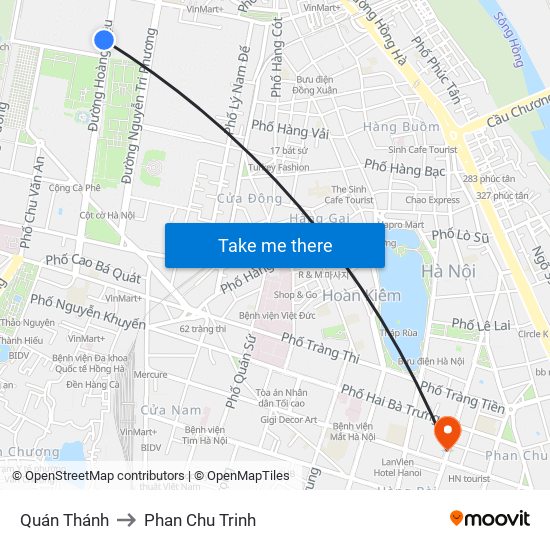 Quán Thánh to Phan Chu Trinh map