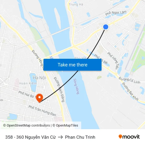 358 - 360 Nguyễn Văn Cừ to Phan Chu Trinh map