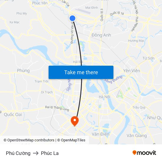 Phú Cường to Phúc La map