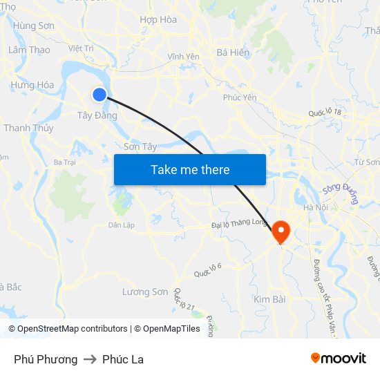 Phú Phương to Phúc La map