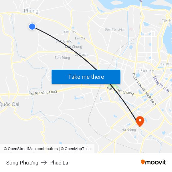 Song Phượng to Phúc La map