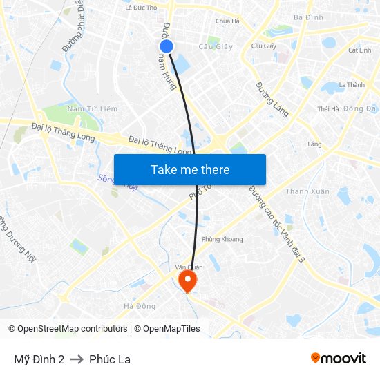 Mỹ Đình 2 to Phúc La map