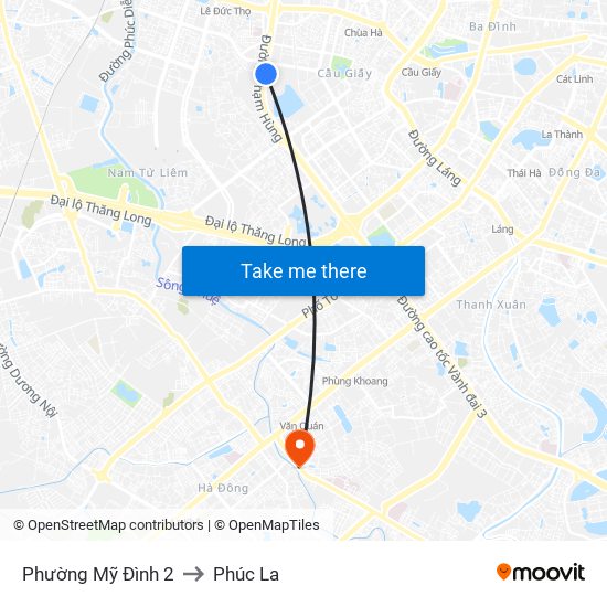 Phường Mỹ Đình 2 to Phúc La map