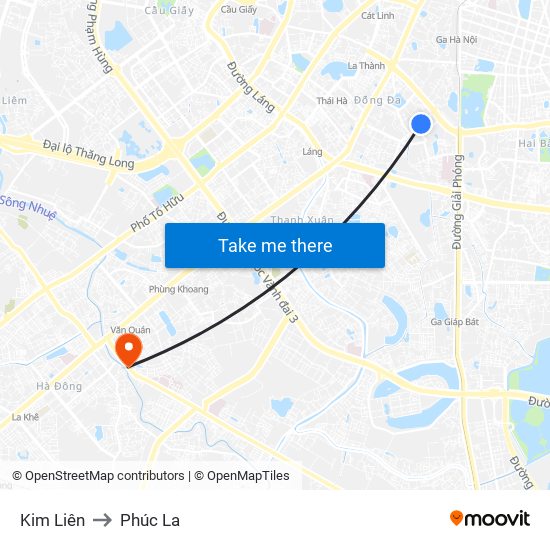 Kim Liên to Phúc La map