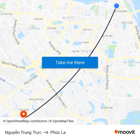 Nguyễn Trung Trực to Phúc La map