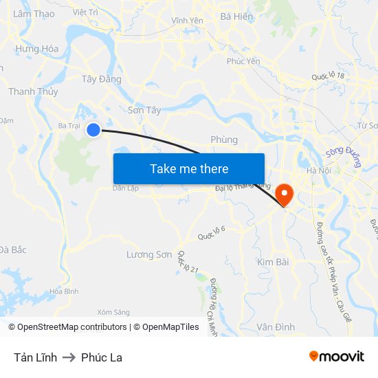 Tản Lĩnh to Phúc La map