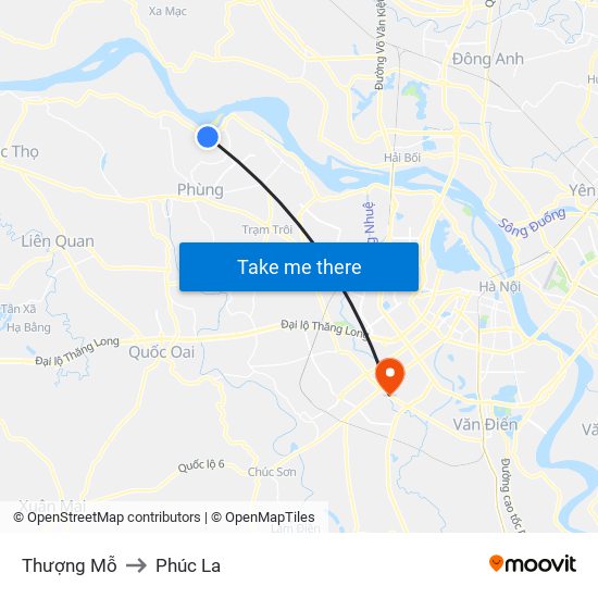 Thượng Mỗ to Phúc La map