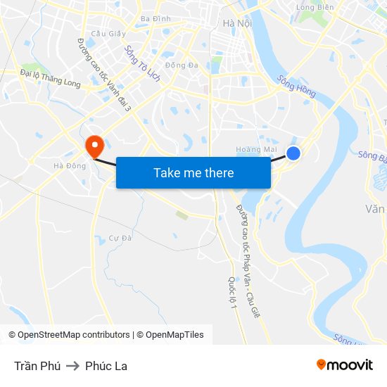 Trần Phú to Phúc La map