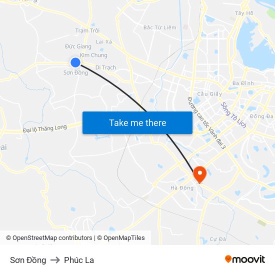 Sơn Đồng to Phúc La map