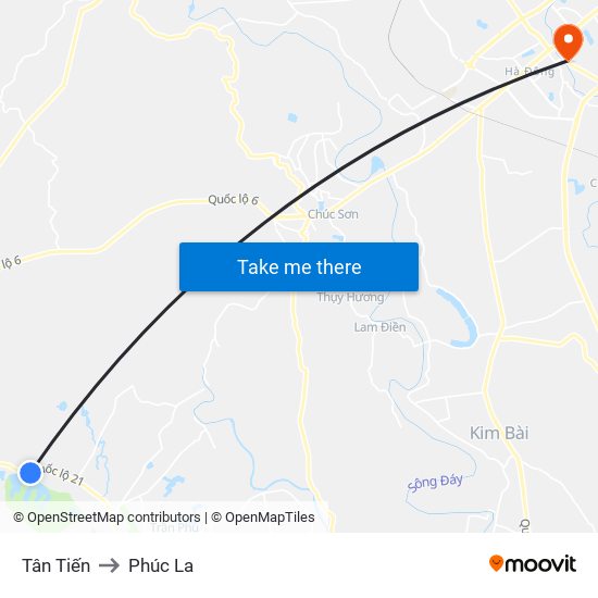 Tân Tiến to Phúc La map