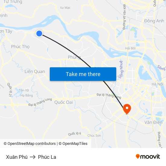 Xuân Phú to Phúc La map