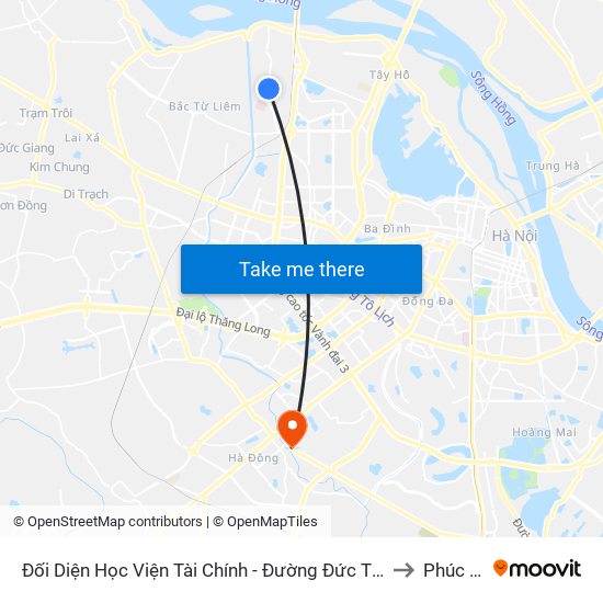 Đối Diện Học Viện Tài Chính - Đường Đức Thắng to Phúc La map