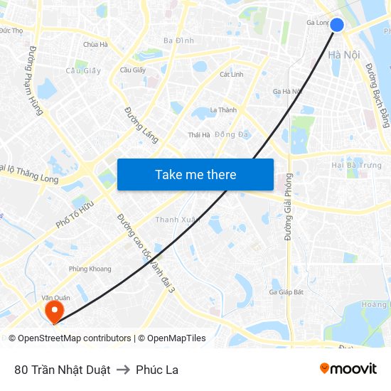 80 Trần Nhật Duật to Phúc La map