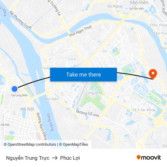 Nguyễn Trung Trực to Phúc Lợi map