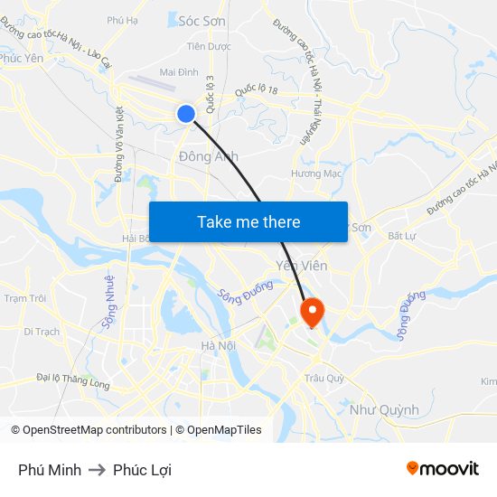 Phú Minh to Phúc Lợi map