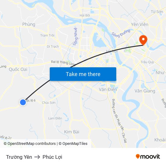 Trường Yên to Phúc Lợi map