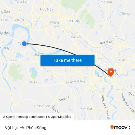 Vật Lại to Phúc Đồng map