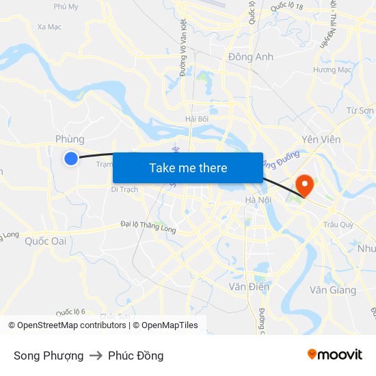 Song Phượng to Phúc Đồng map