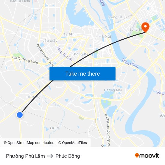 Phường Phú Lãm to Phúc Đồng map