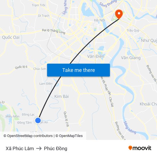 Xã Phúc Lâm to Phúc Đồng map