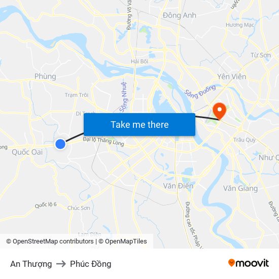An Thượng to Phúc Đồng map