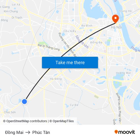 Đồng Mai to Phúc Tân map