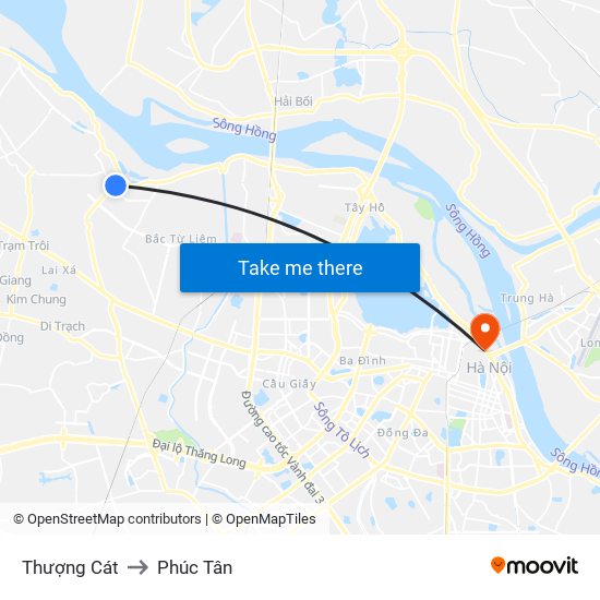 Thượng Cát to Phúc Tân map