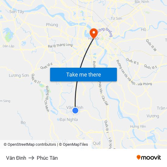 Vân Đình to Phúc Tân map