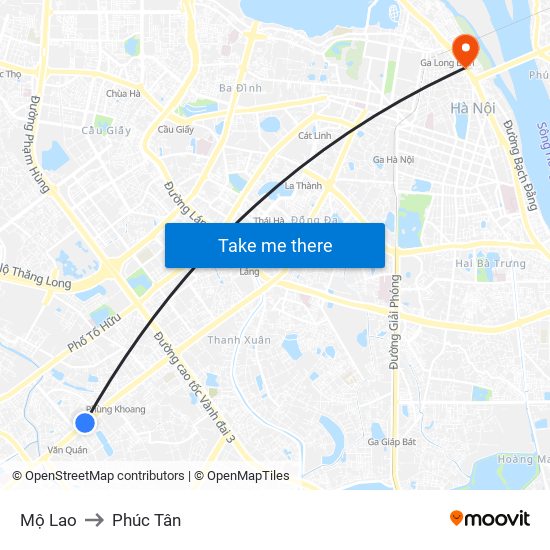 Mộ Lao to Phúc Tân map