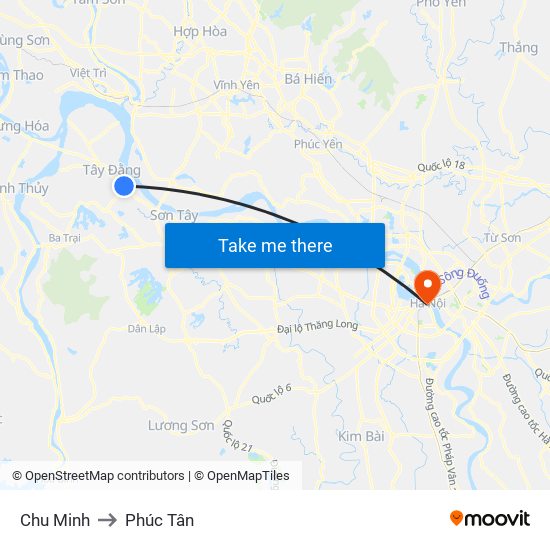 Chu Minh to Phúc Tân map
