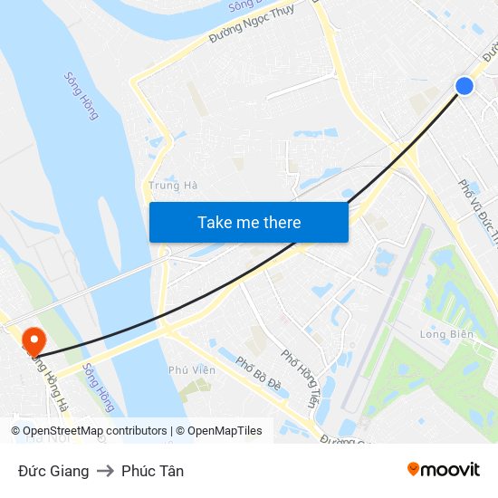 Đức Giang to Phúc Tân map