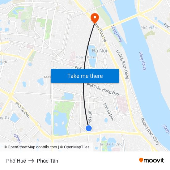 Phố Huế to Phúc Tân map