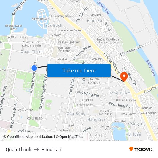 Quán Thánh to Phúc Tân map