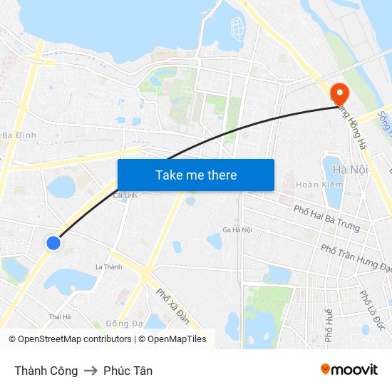 Thành Công to Phúc Tân map